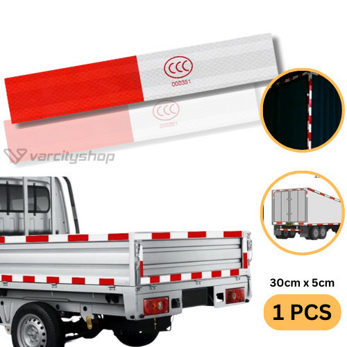 Stiker Safety Reflective Stiker Merah Putih Luminasi Mobil Motor