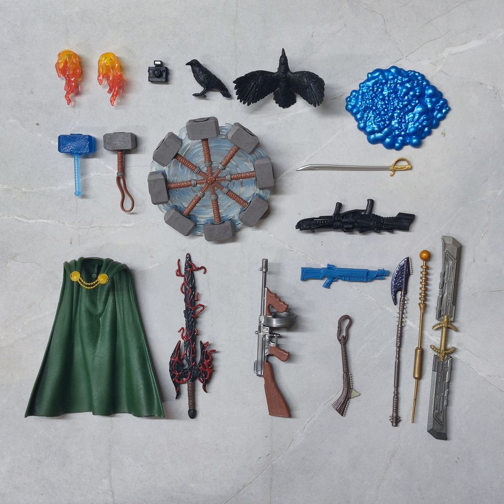 Marvel Legends Thanos Knull Black Knight Blade Parker Camera Attuma Fixit Thor Weapons Hammer Access