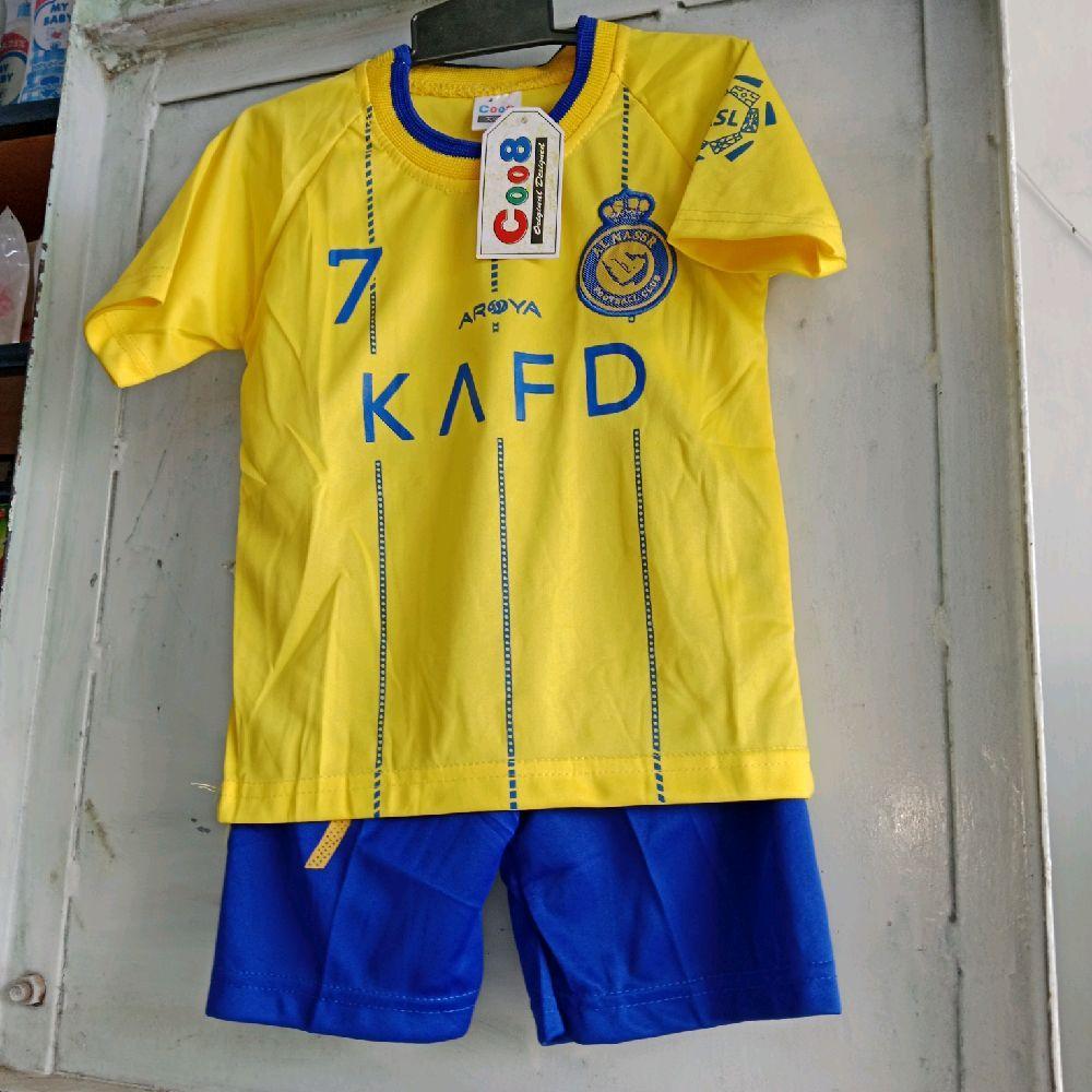 Baju Bola Anak KAFD No 7 Warna Kuning & Biru Celana Pendek Nyaman untuk Bermain Sepak Bola