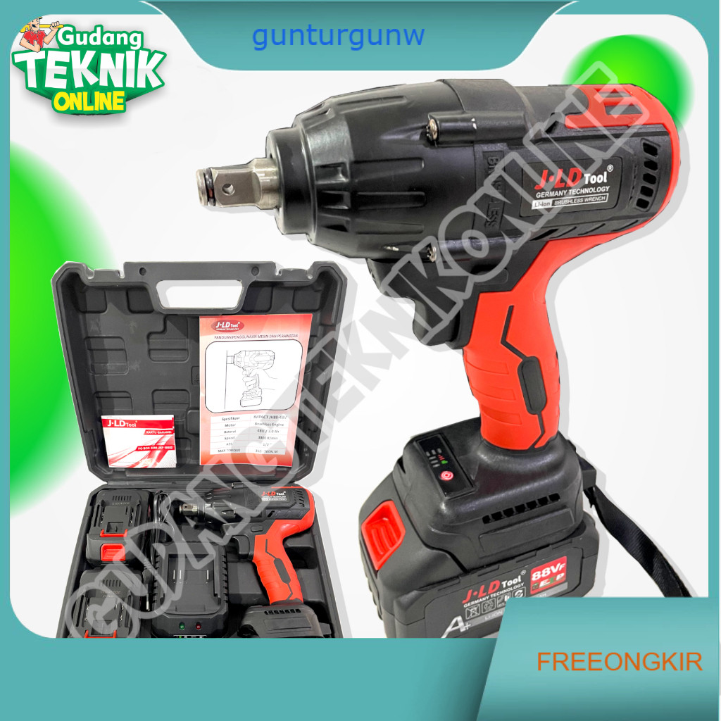 Impact Wrench Cordless 88F 1167 1482 JLD / Mesin Bor Impact Impek Pembuka Buka Baut Pengencang Baut 