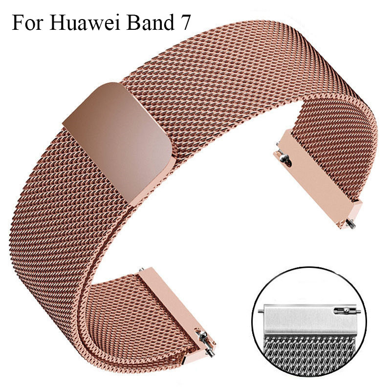 Milan Magnetic Strap For Huawei Band 7 Stainless steel Smart Wristband Replacement Bracelet For Huaw