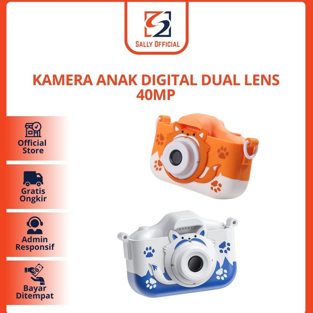 Kamera Anak Mainan Kamera Digital Anak X5S FOX Kids Camera Dual Lens Ganda 40MP SALLY