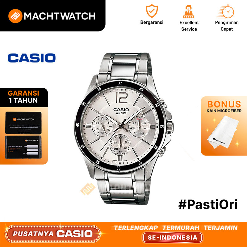Jam Tangan Pria Analog Casio Standard MTP-1374D-7AVDF MTP1374 MTP-1374D Enticer Stainless Steel Band