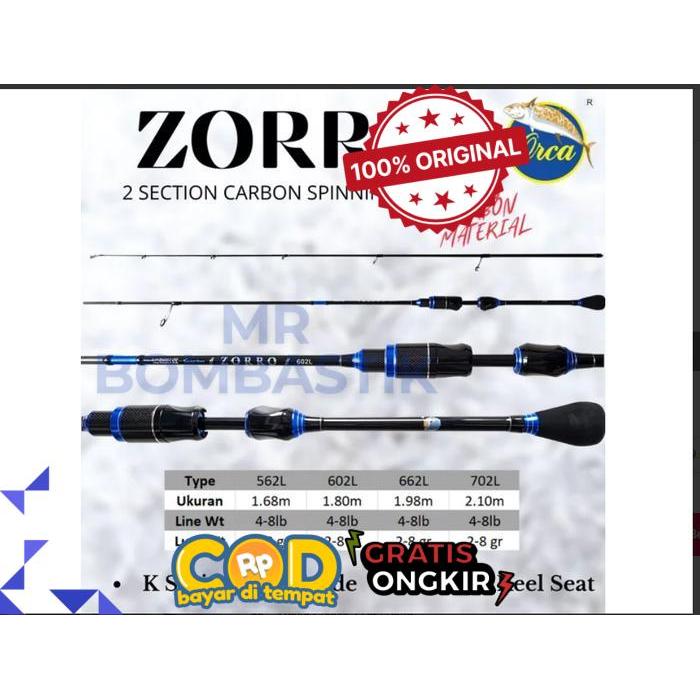 Joran Casting dan Spinning Orca Zorro 565L. 602L 662L. 702L - 565L 165cm -bomb