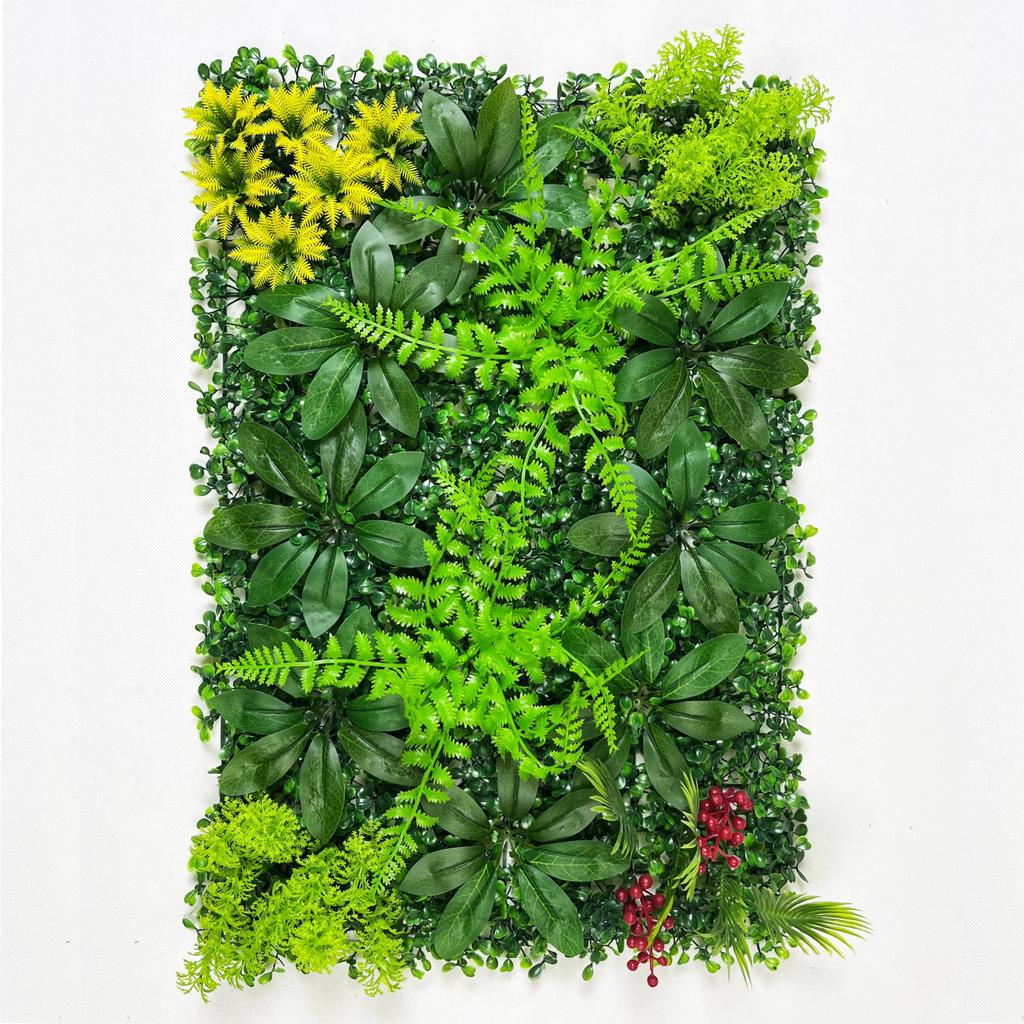 1pc Artificial Green Plant Wall Panel with Grass Flower Boxwood Hedge Wall Outdoor Artificial Privac