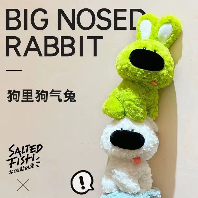Boneka Anjing Berhidung Besar Popova dengan Telinga Kelinci yang Lucu