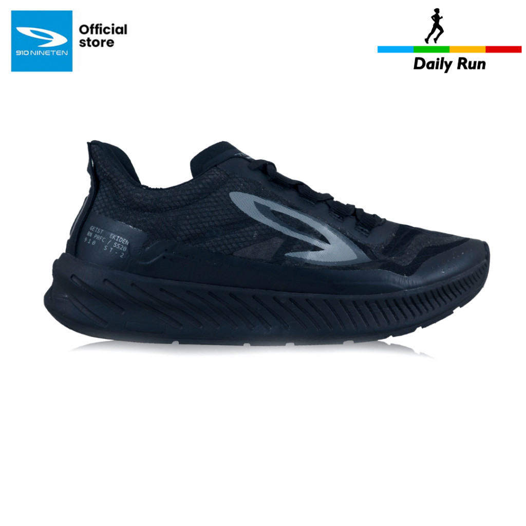 910 Nineten Geist Ekiden Sepatu Running - Hitam/Hitam