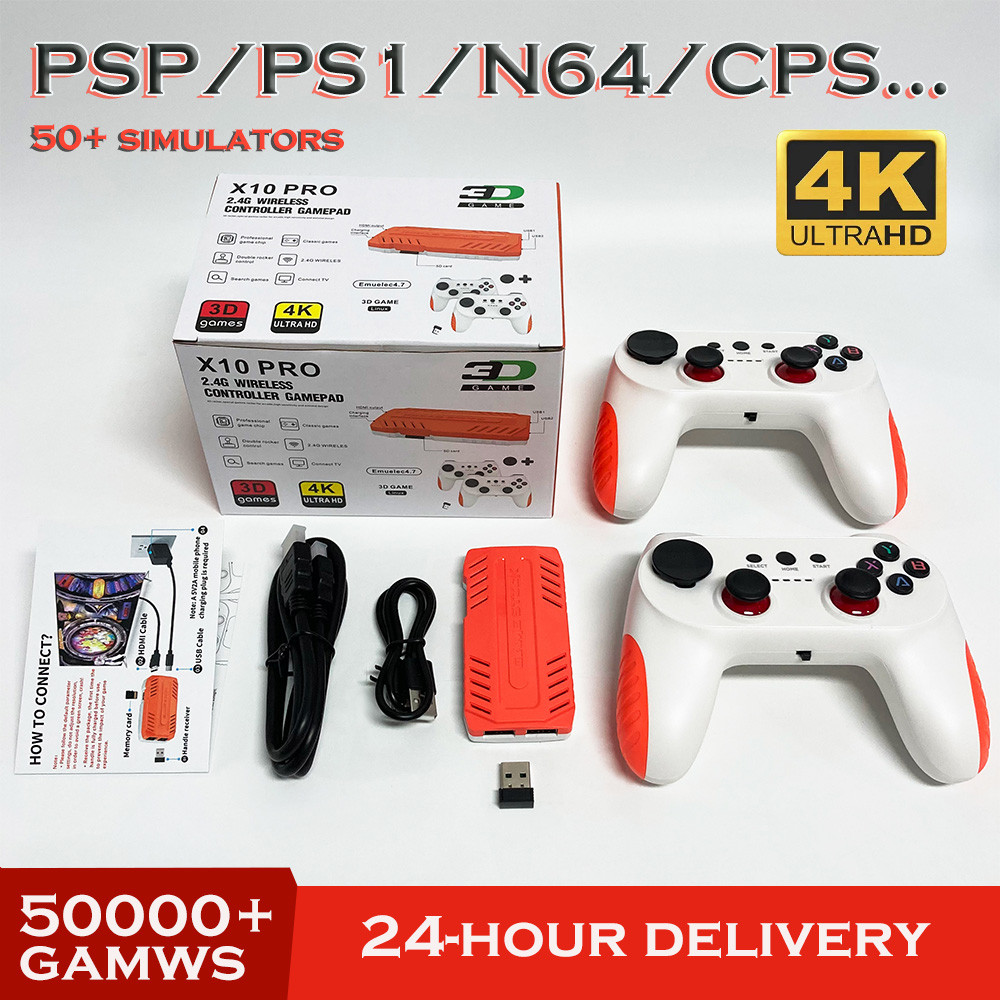 The brand new X10 PRO 128G 50000+ GameStick 4K 3D HDTV gaming console/retro gaming device features d