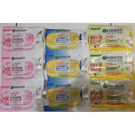 Garnier Serum Cream UV 7ml (1 Renteng 12 Sachet) Krim Wajah Pencerah & Sunscreen
