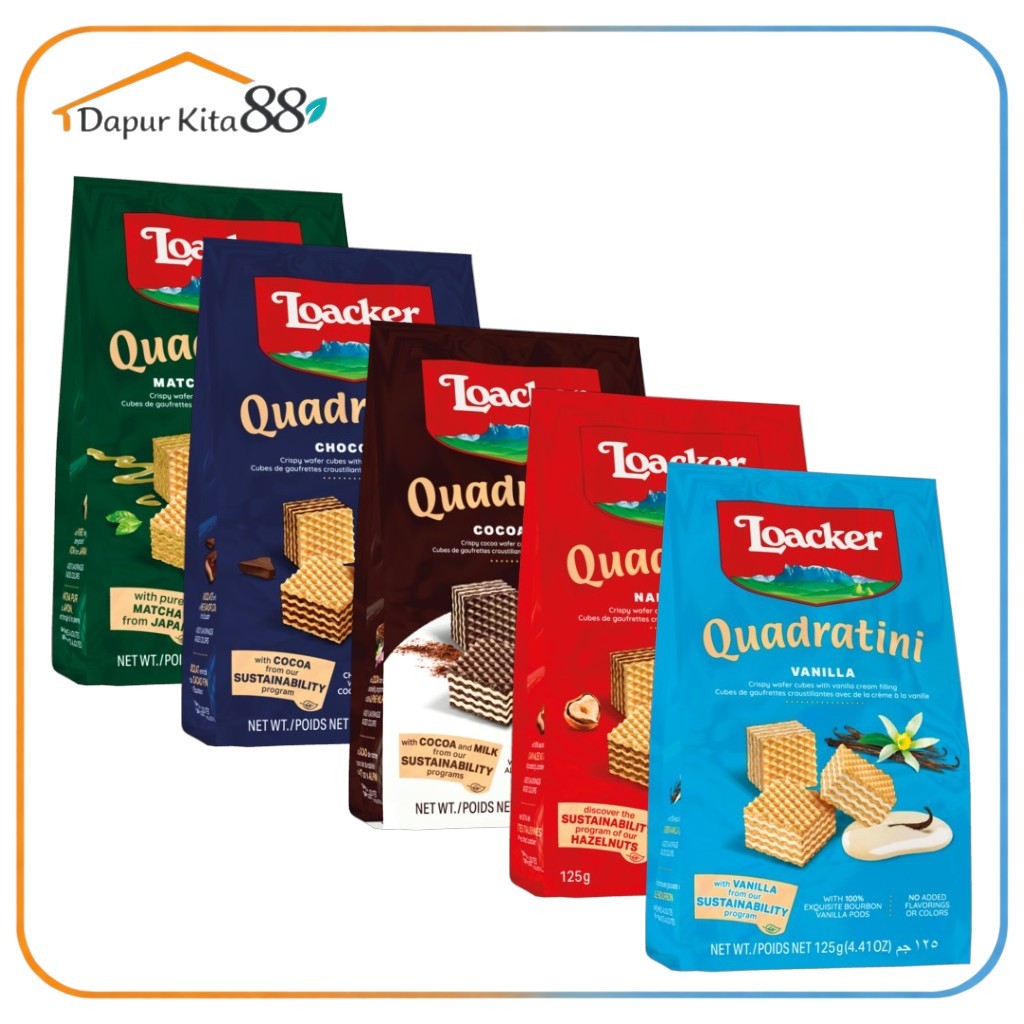 Loacker Quadratini Wafer Cookies 125gr Biskuit Wafer Loacker