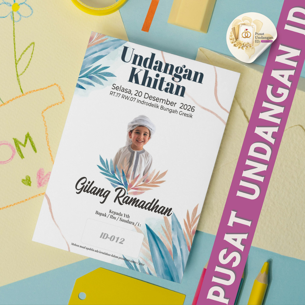 PUSAT UNDANGAN KHITAN / TASYAKURAN KHITAN / KARTU UNDANGAN FOTO / UNDANGAN PREMIUM