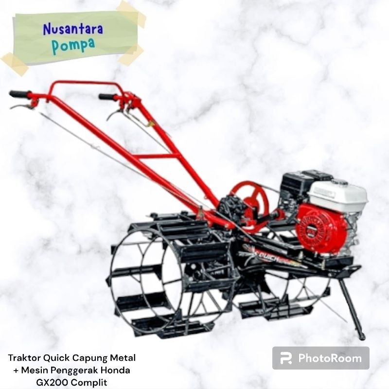 Traktor Quick Capung Metal + Mesin Penggerak Honda GX200 Complit