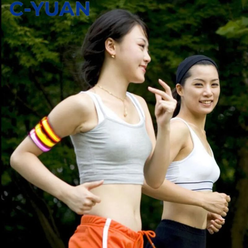 cyuan 2pcs Armband Led Sport Armband Lampu Running Gelang Lengan Led Safety Belt Light Arm Band Olah