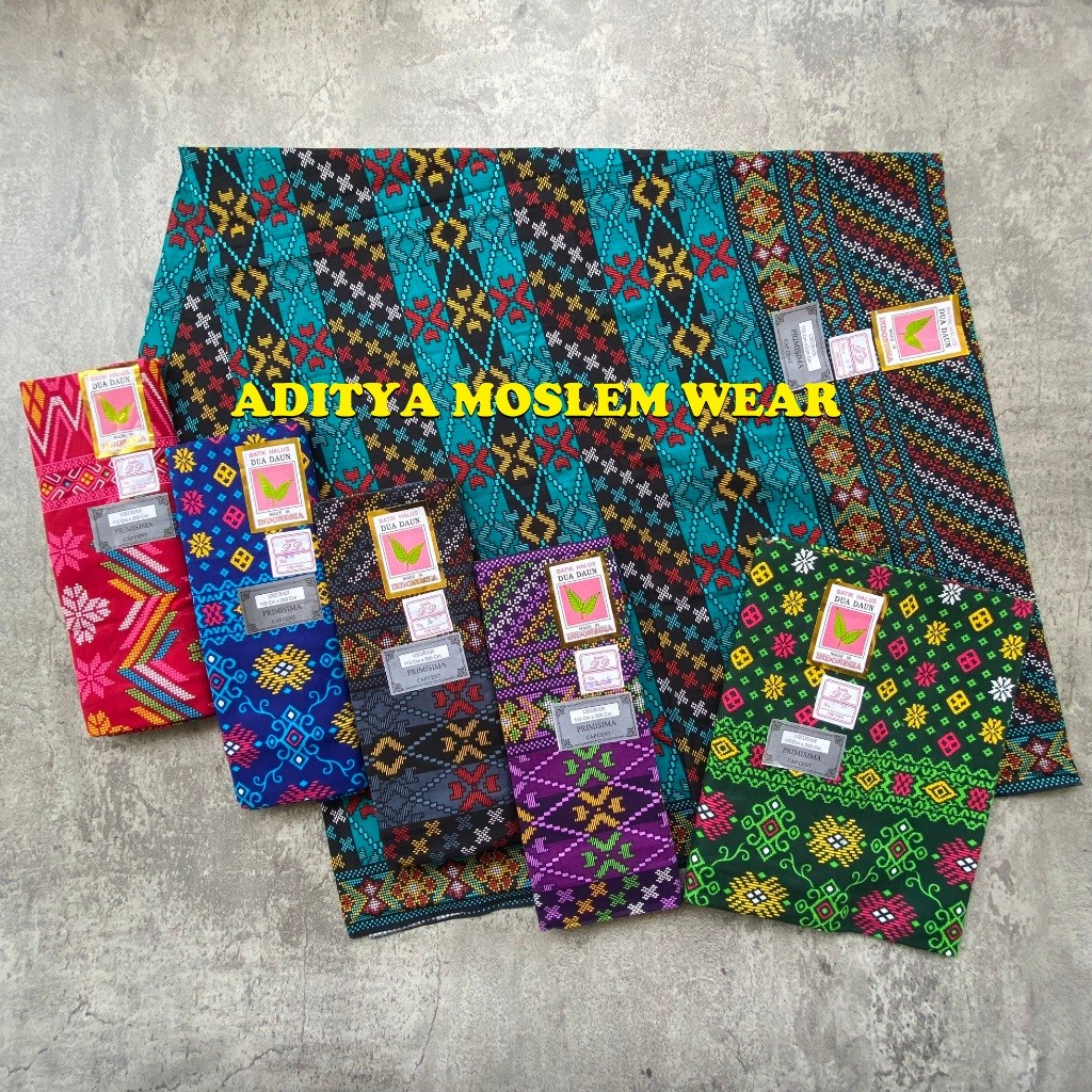 Sarung Batik Cirebonan Dua Daun Cap Cent Motif Songket | Sarung Cewek Wanita Perempuan Santri Santri