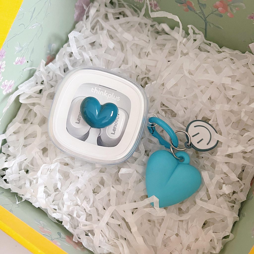 Love Heart Earphone Case for Lenovo XT62  Wireless Bluetooth arging Box with Ring Bracelet Headphone