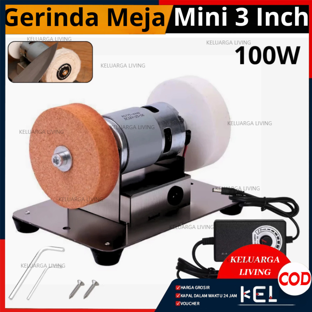 Mesin Gerinda Meja Mini Gerinda Duduk 3 Inch Gerinda Asah Portable 100 W