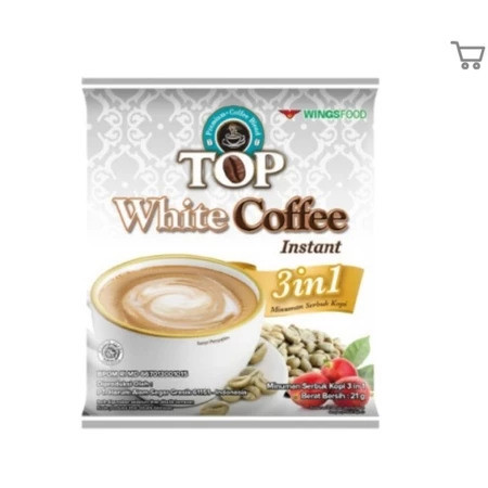 HM Kopi Top White Coffee Renteng 10 x 21g Top Coffee Instant Renceng/Sachet isi 10pcs