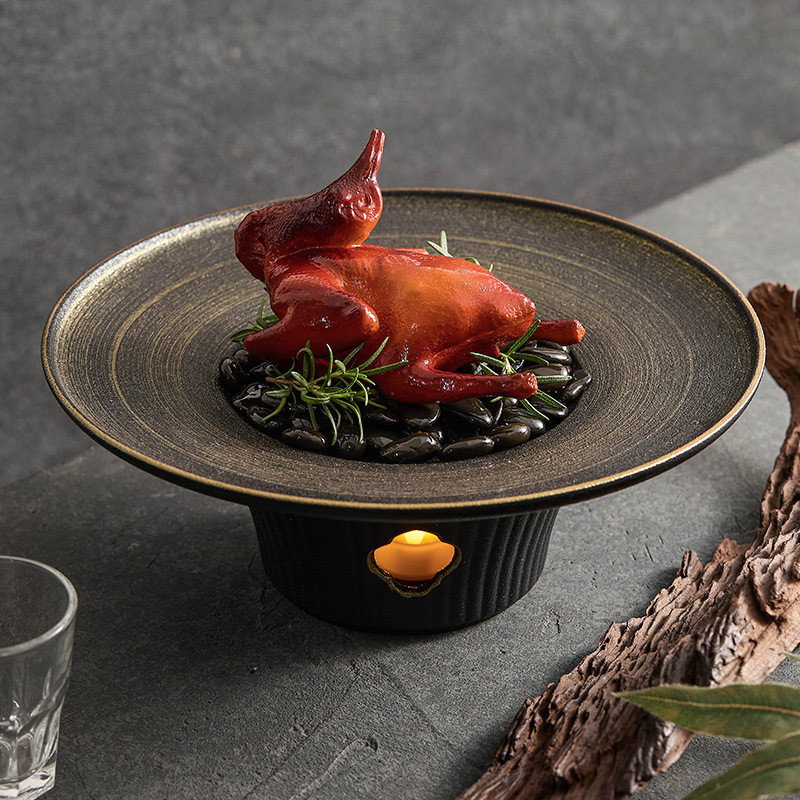 Wujin Sand Ceramic Alcohol Stove Candle Heating Insulation Plate Minglu Hotel Tableware