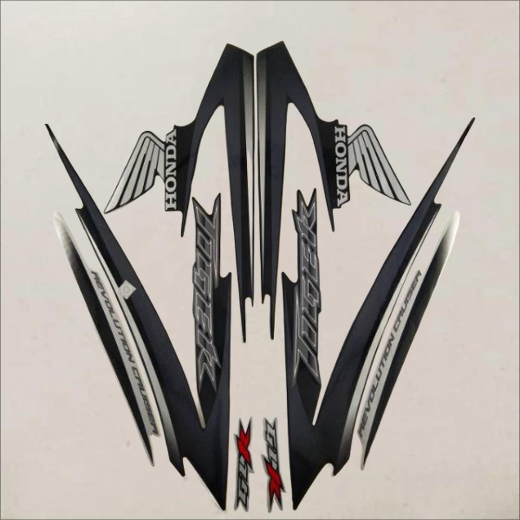 striping lis stiker standar ori Tiger 2009 hitam silver stiker ori Tiger Revo 2009 striping Tiger Re