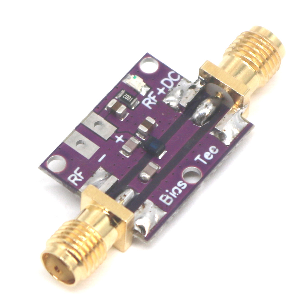 DykbRadio Bias Tee 10MHz -6GHz RF Biaser DC blocker Coaxial feed for HAM radio RTL SDR LNA Low Noise