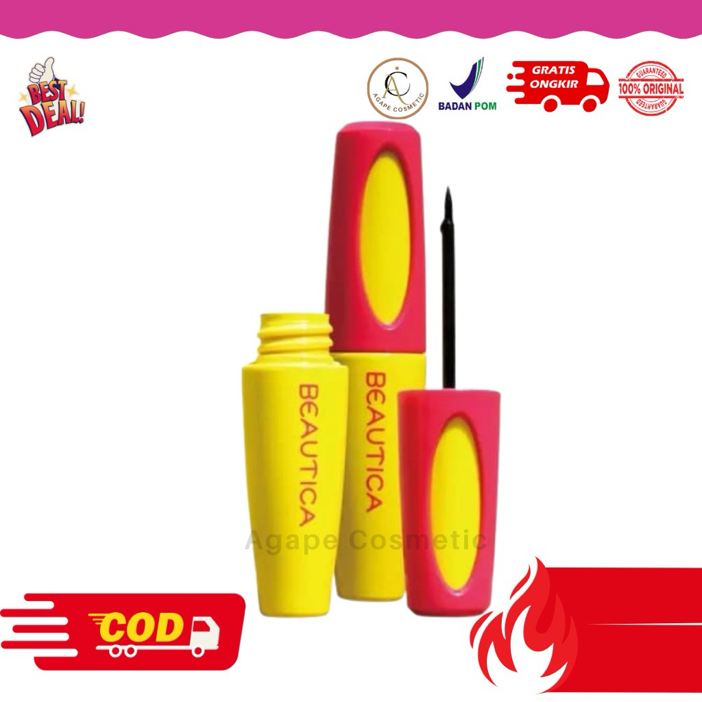 (PER PC / ECER) Eyeliner Beautica Kuning Mata Sipat Celak Cela (BEST SELLER TERLARIS) (tokoazzahra)