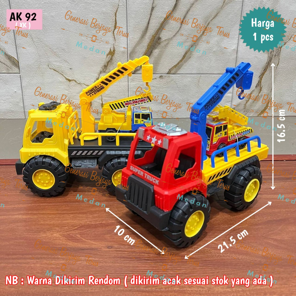 Mainan Truck Derek Muatan - Mainan Anak Truck Derek Mobil Construction