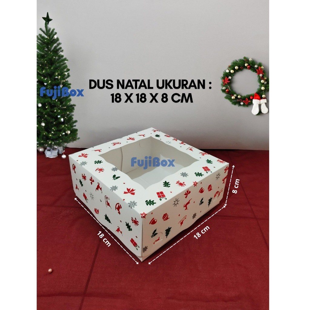 (10 Pcs ) Box Dus Premium Kotak Kue Hampers Natal Cake Kue Cookies 18 x 18 x 8 Ivory