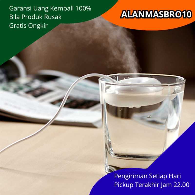 Air Humidifier Celup Ultrasonic Mini Desain Donut Portable USB Pelembap Udara Ruangan AC Tanpa Suara
