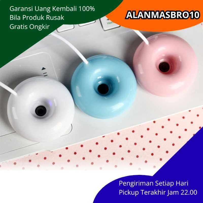 Air Humidifier Ultrasonic Celup Mini Desain Donut Portable USB Pelembap Udara Ruangan AC Tanpa Suara