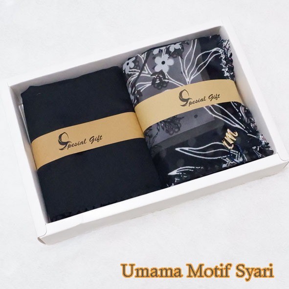 GANGSASHOP  Hampers exlusive duet hijab segi empat umama syari motif dan senada