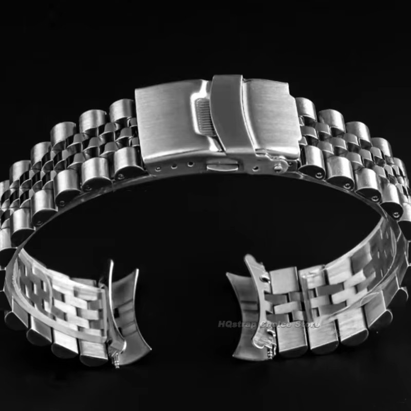 Strap for Jubilee Stainless Steel Band 18mm 20mm 22mm Replacement Bracelet for Seiko Watband Curved 