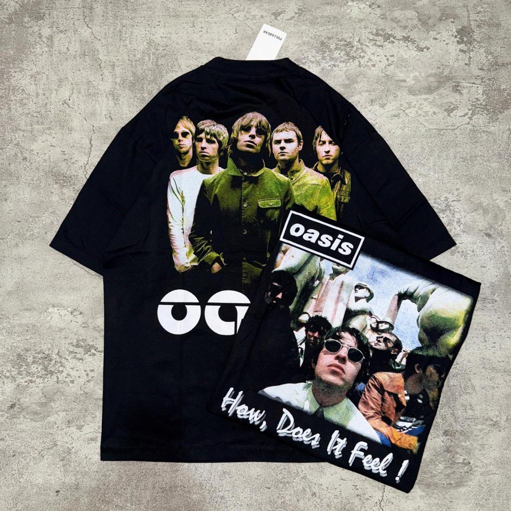 Baju Kaos Oversize OASIS - T Shirt Band Vintage Oversize OASIS Oversized Black 20s Kaos Unisex