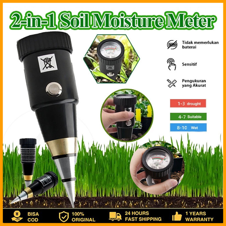 Alat Penggukur Tanah 2 in 1 Pen Type PH Meter Soil Analyzer Tester Meter Alat Ukur PH Tanah COD