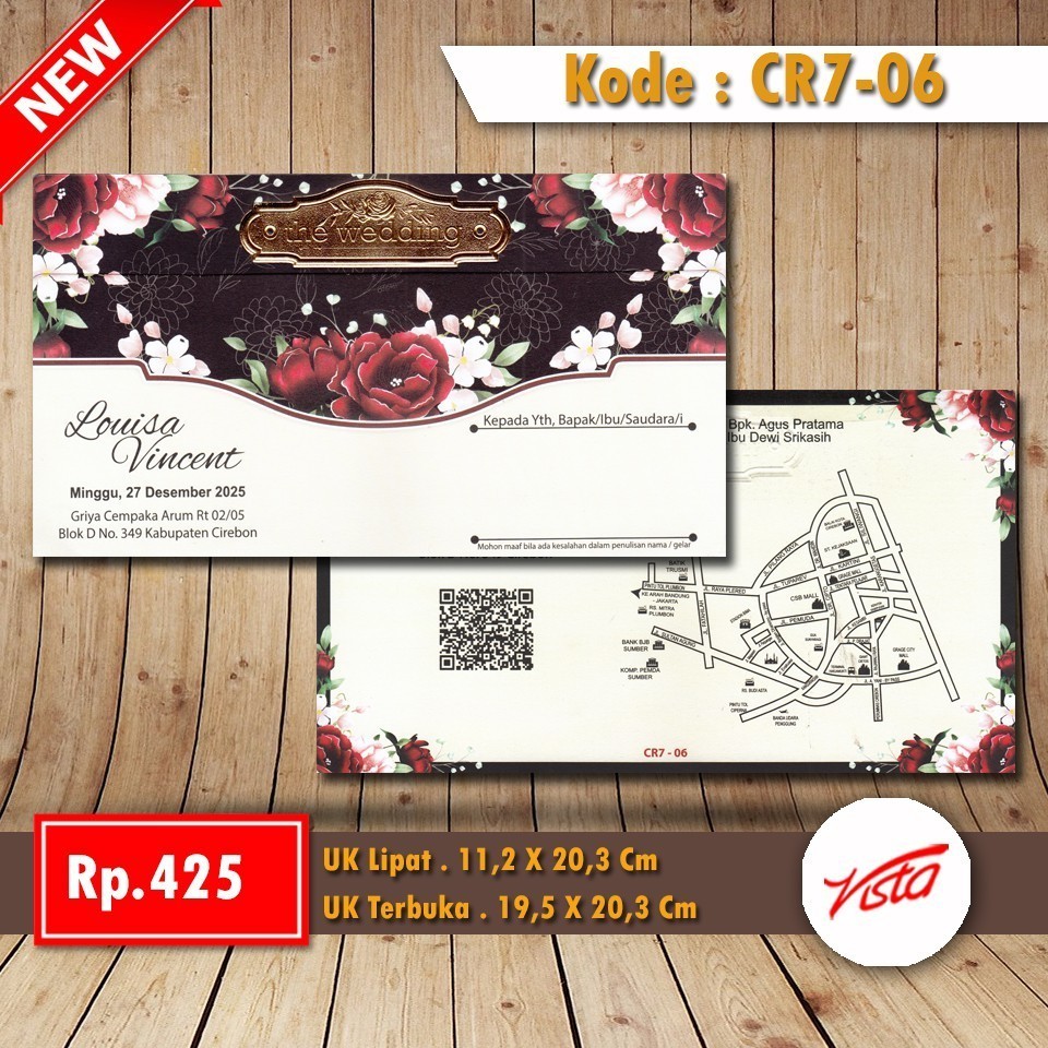 Blangko Undangan   CR7- 06   makassar Paper Wedding