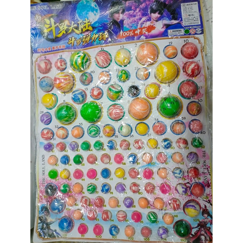 MajuLtc LOTRE 110 Mainan anak bola bekel planet isi 110 perlembaran bisa lotree