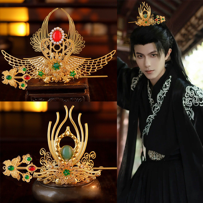 Gaya Kuno Baru Hanfu Gaya Sanggul Rambut Serbaguna Mahkota Rambut