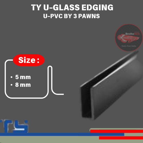 TY U Glass Edging U-PVC by 3 Pawns - Black