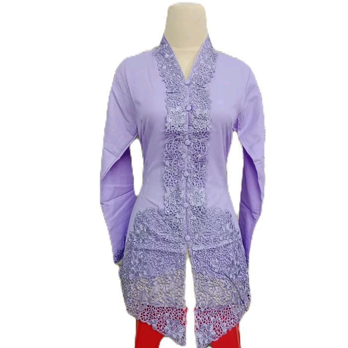 Kebaya Wanita Atasan Jumbo Ukuran 6L-8L Dress Katun Baju - Kuning, Atasan 5L