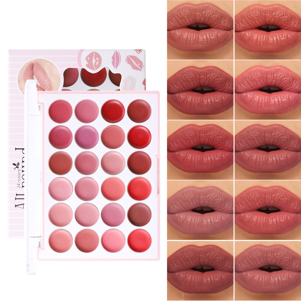 24Palet Lipstik Warna Makeup Penjualan Panas Melembapkan Lip Glaze Matte Lipstik