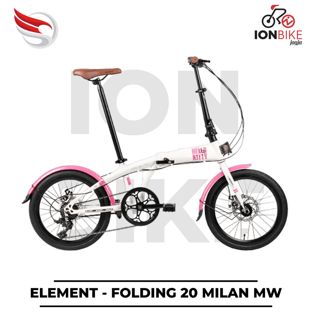 Sepeda Lipat 20 Element Police Milan MW Hello Kitty Terbaru Seli Folding Bike Murah Anak Sekolah Dew