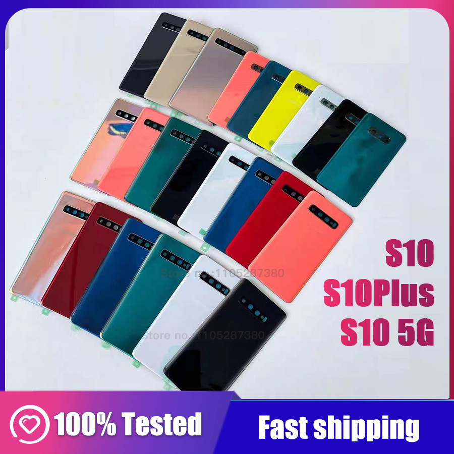 Back Cover for Samsung Galaxy S10 S10+ S10Plus S10 5G SM-G977N/B/U G9750 G9730 Back Glass battery co