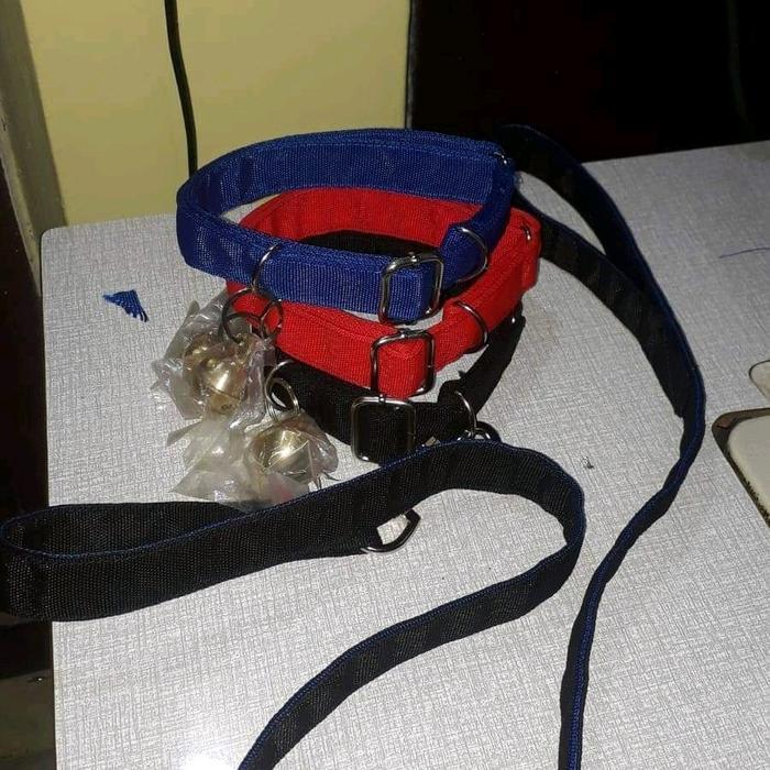 BEST Kalung Kambing Etawa/Domba/Anjing dari Bahan Webbing Tabular - Merah, cempe 1-5bln, tali aja