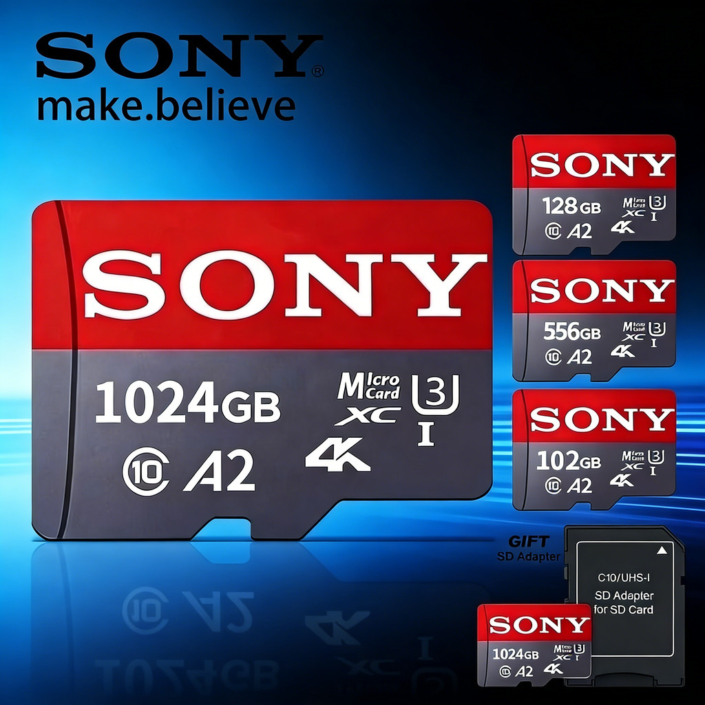 SONY Memory Card 32GB 64GB 128GB 256GB 512GB 1024GB Micro SD Card Class10 XC-1 Memory Card A1 100MB/