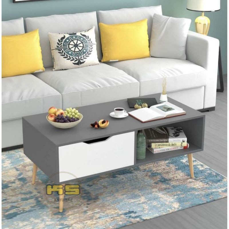 Furniture Sukabumi | Meja Tamu Tv Laci Minimalis Kayu Mahoni