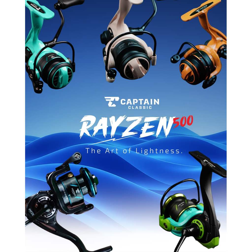 Reel Pancing CAPTAIN RAYZEN 500 Mini (3+1 Bearing) UL Power Handle Murah