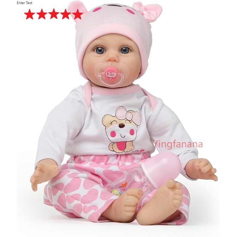 Boneka Reborn Bayi 55cm – Realistis Seperti Hidup, Rambut Cokelat, Vinyl Perempuan, Mainan Koleksi &