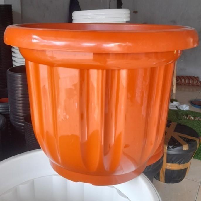 Lokasi Pondok Gede Grosir Pot 50 cm hitam bunga tambulapot - Cokelat