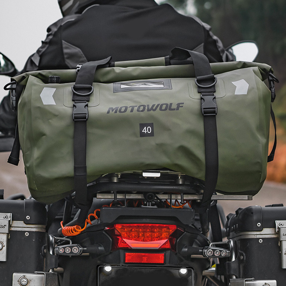 Tas Belakang Motor Tahan Air, Tas Jok Belakang 40L, Tas Bagasi Motor Skuter Sport Touring, Aksesoris