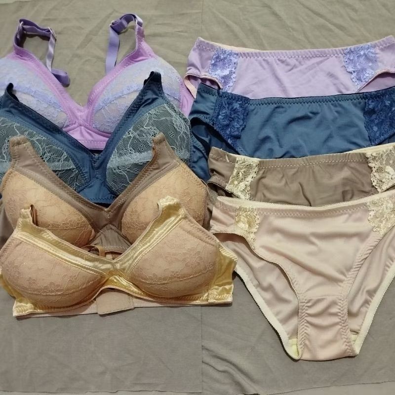 WIDHISTORE Paket hemat 4BH+4CD 100RB Set bh dan cd wanita dewasa Bra setelan