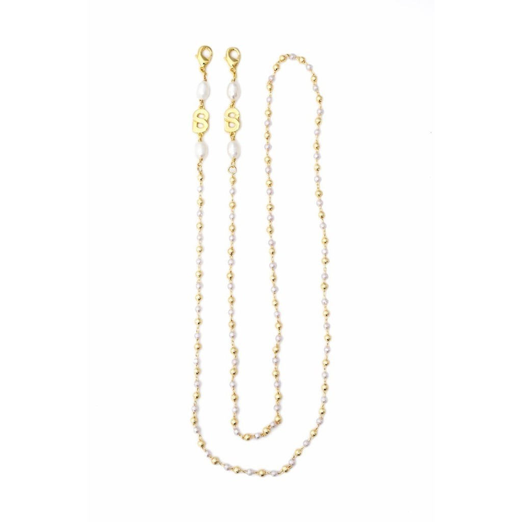 Buttonscarves The Everything Pearl Long Chain - Gold